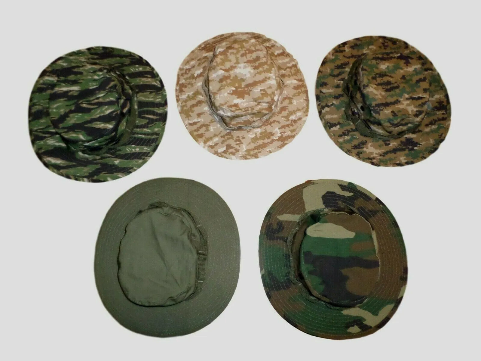 BOONIE HATS CAMOUFLAGE USMC WOODLAND TIGER STRIPE DESERT RIP-STOP MILITARY STYLE