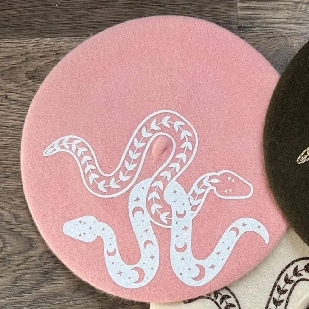 Celestial Snakes Beret Pink