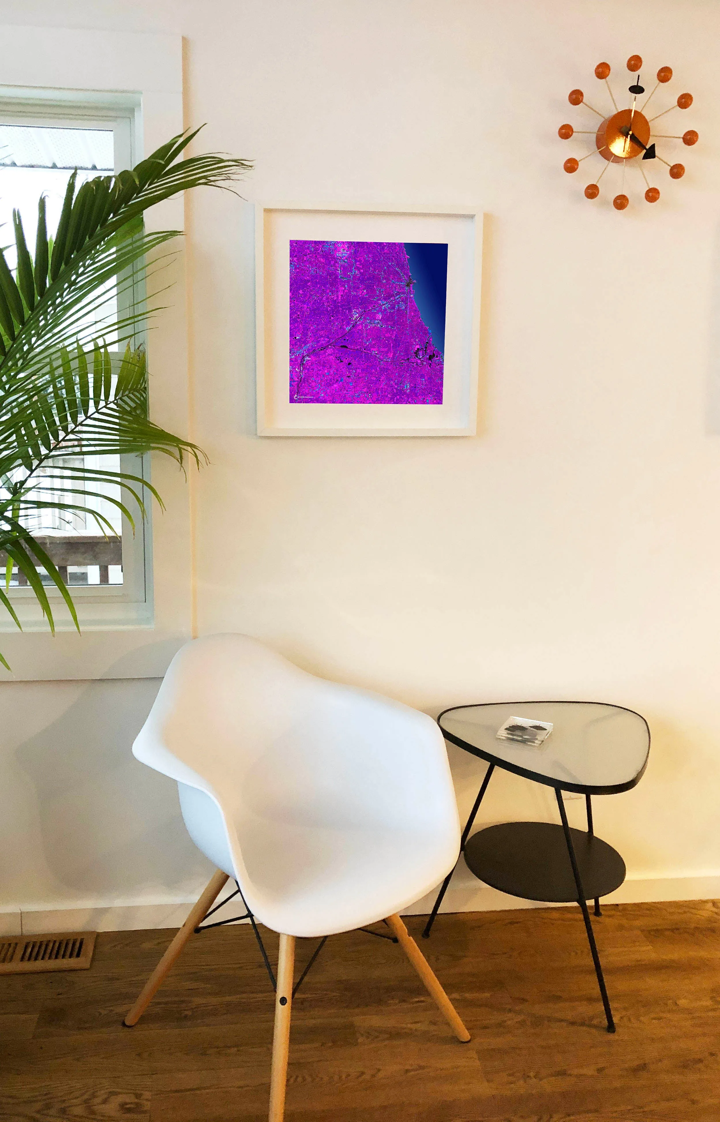 Chicago (purple) Scarf Framed