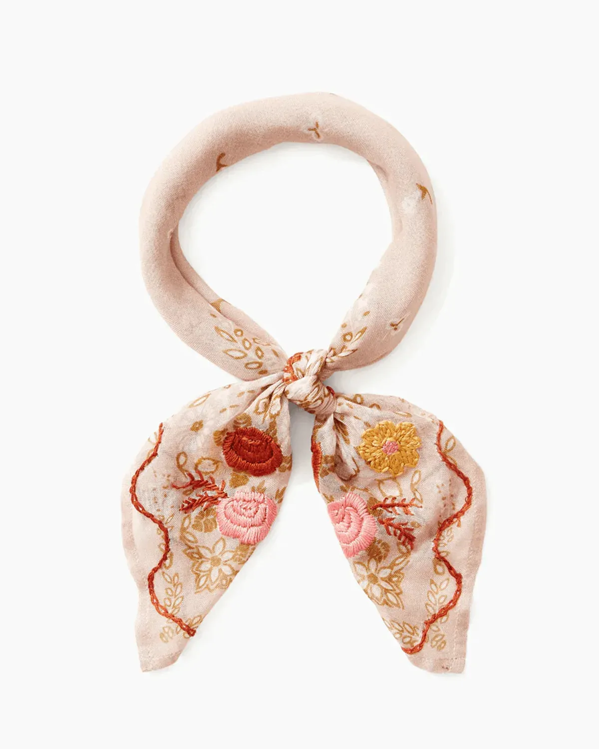 Embroidered Floral Bandana