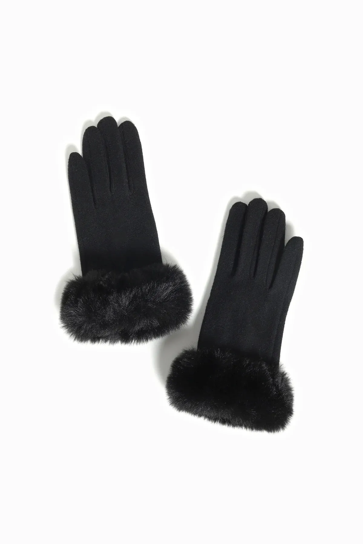 Faux Fur Cuffed Gloves