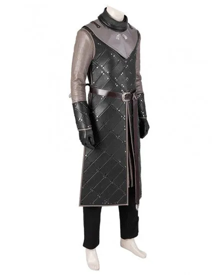 Game Of Thrones 8 Jon Snow Cosplay Costume Men's Fur Coat with Cloak - Updated Version