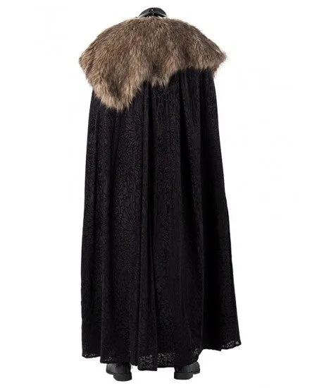 Game Of Thrones 8 Jon Snow Cosplay Costume Men's Fur Coat with Cloak - Updated Version