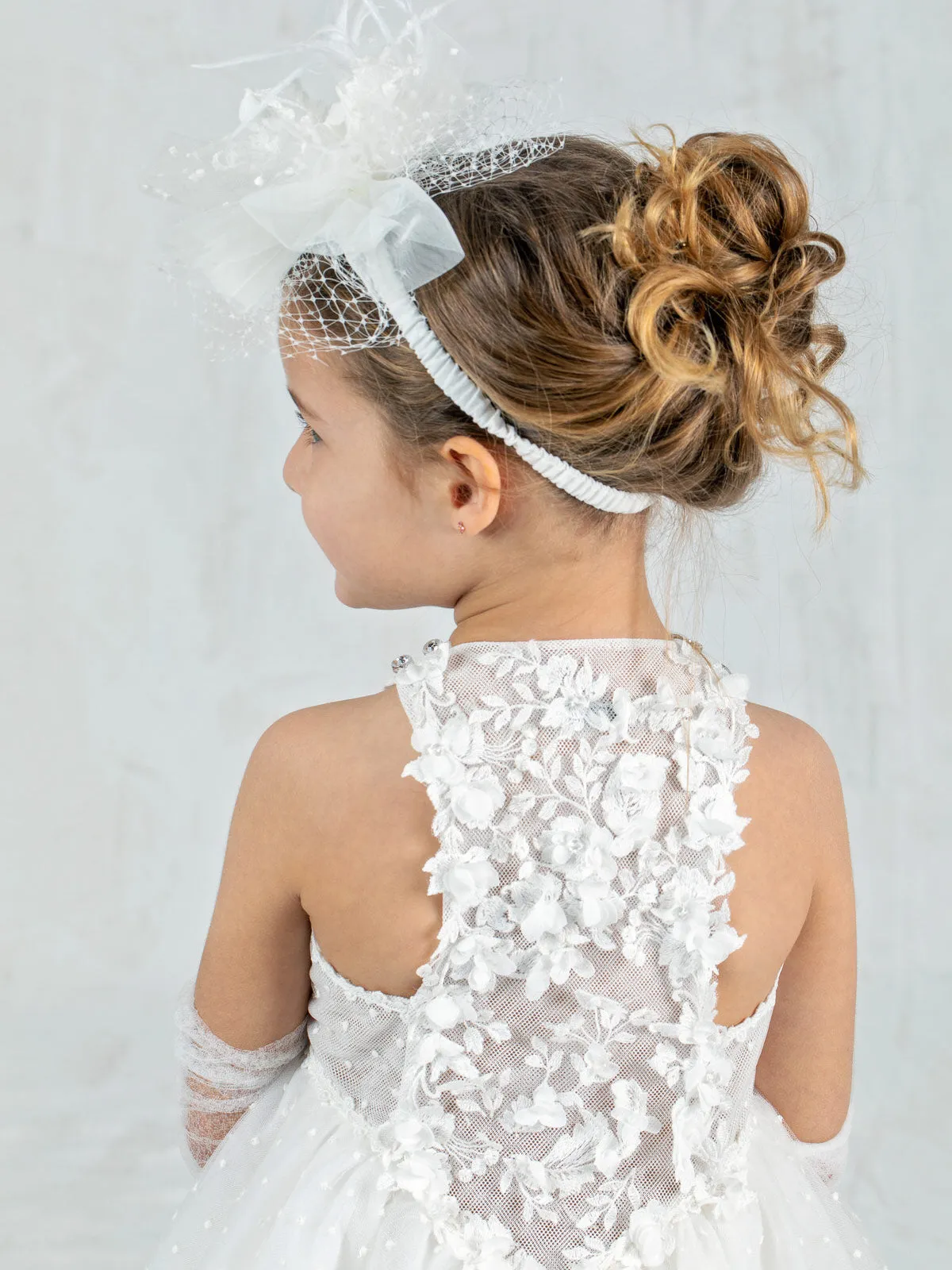 Girl's Asymmetric Dress with lace - NASTYA