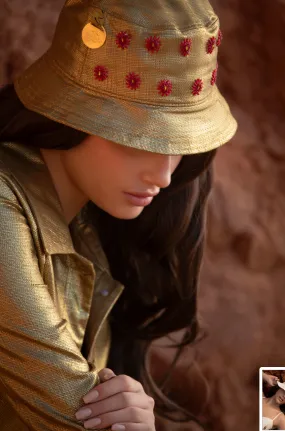 Gold Handwoven Bucket Hat