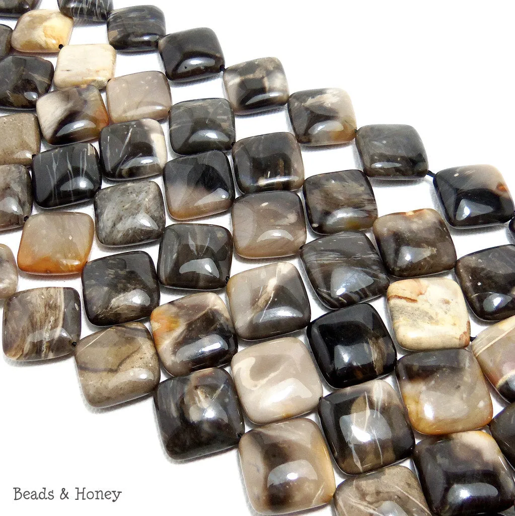 Gray Sheepskin Jasper Diamond Smooth 18mm (Half Strand)
