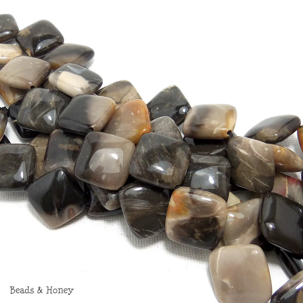 Gray Sheepskin Jasper Diamond Smooth 18mm (Half Strand)