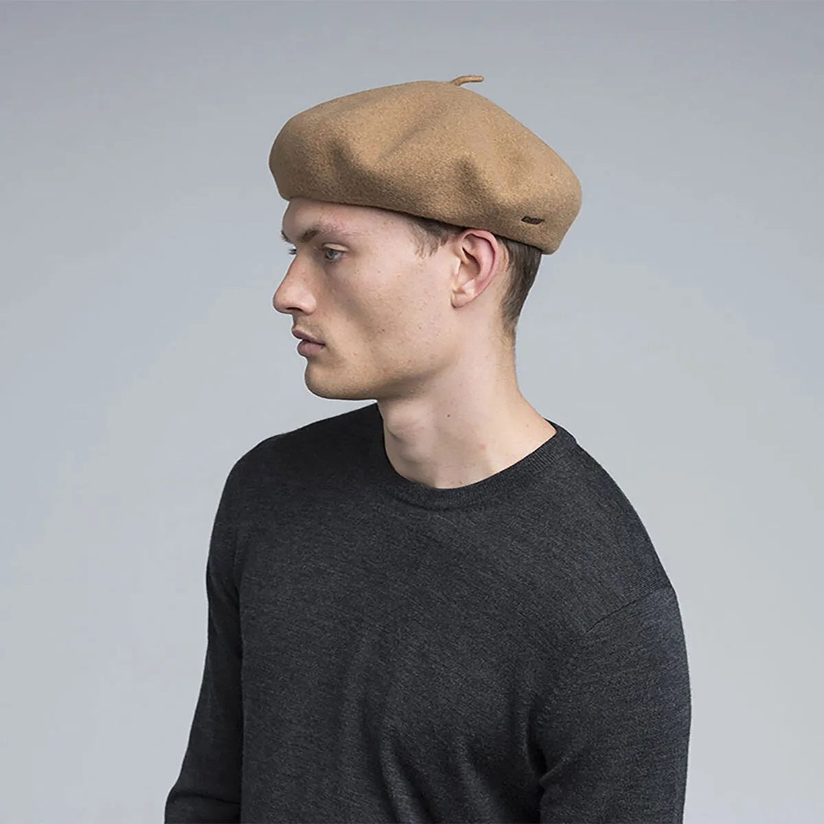 Kangol Anglobasque French Beret 100% Wool British Party Hat - Camel