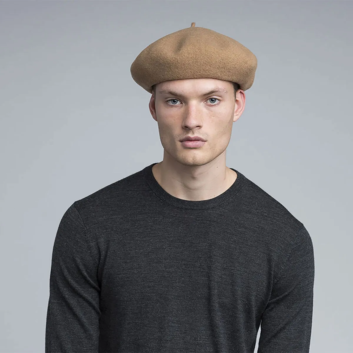 Kangol Anglobasque French Beret 100% Wool British Party Hat - Camel