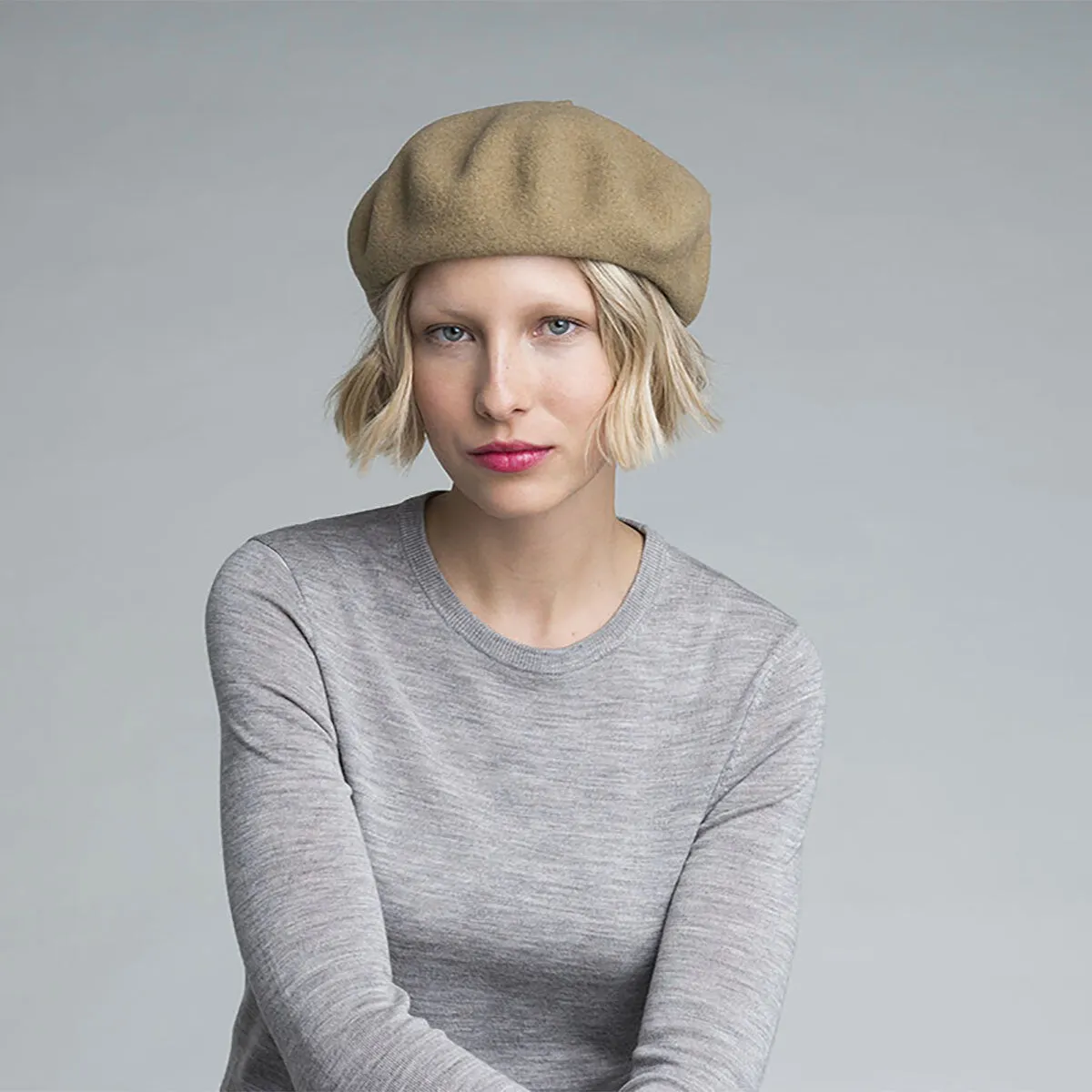 Kangol Anglobasque French Beret 100% Wool British Party Hat - Camel