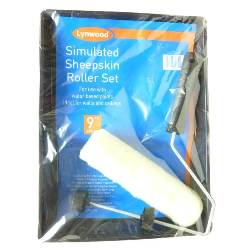 Lynwood Simulated Sheepskin Roller & Tray 9"