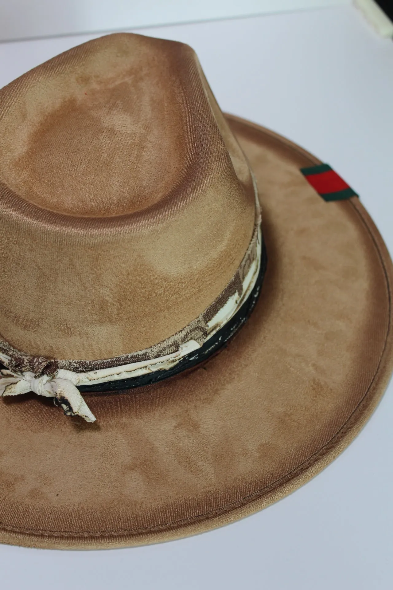 NEW!! GB ORIGINAL: The Luxe Banded Suede Hat in Tan