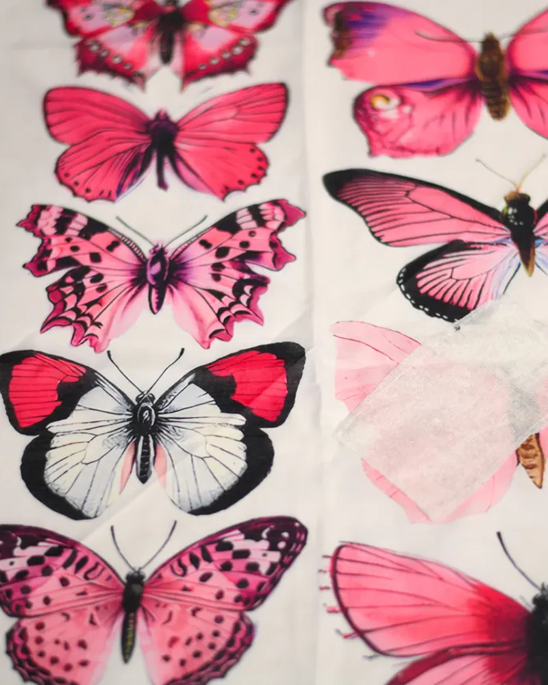 Nicsessories Hot Pink Butterfly Print Square Scarf with Full Grip