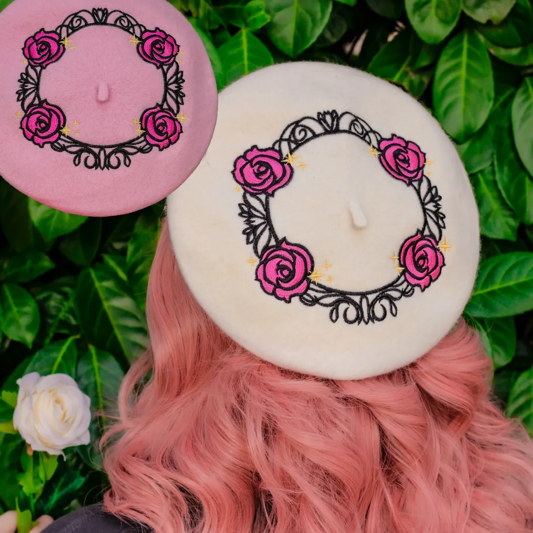 Revolutionary Rose Garden Embroidered Beret!