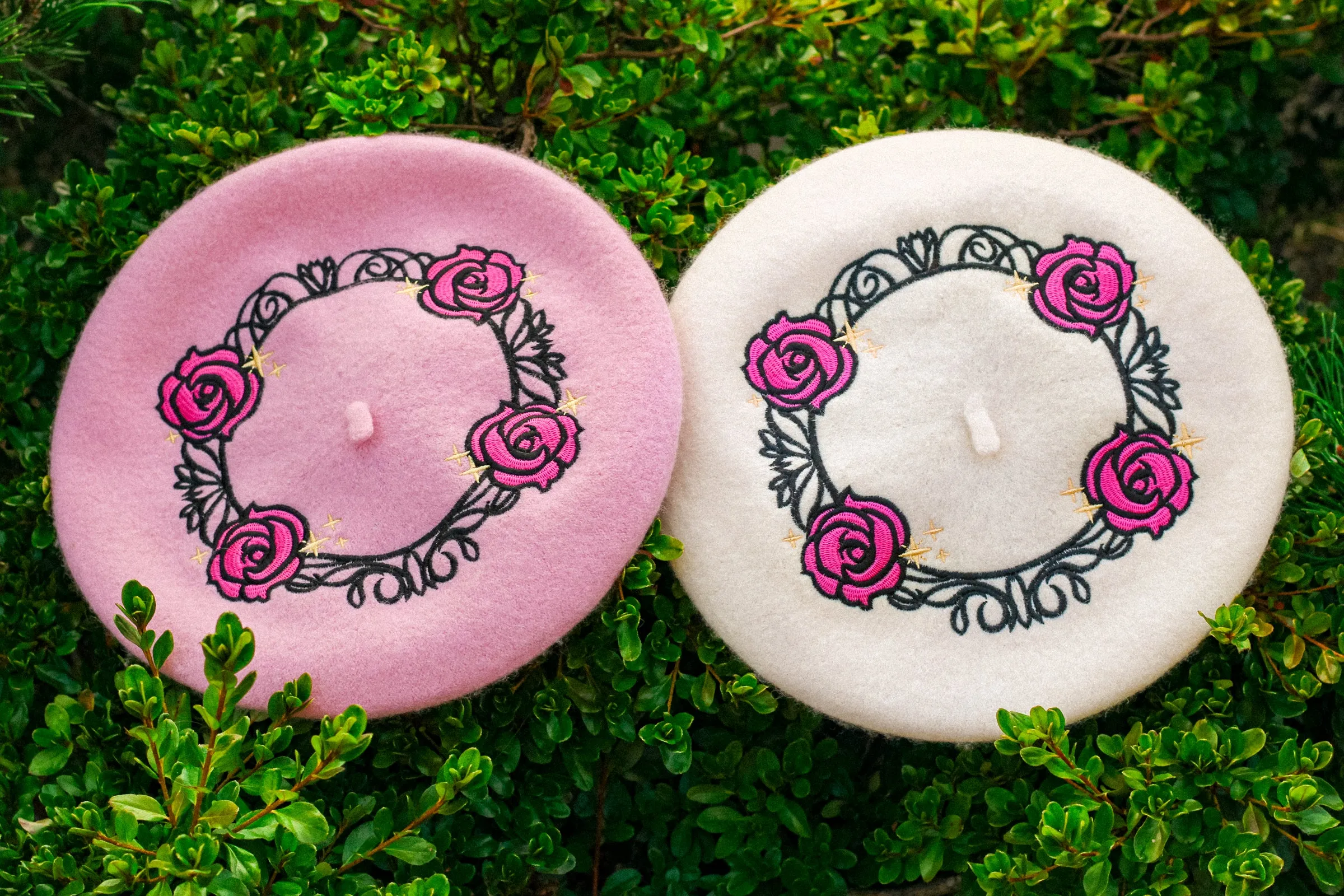 Revolutionary Rose Garden Embroidered Beret!