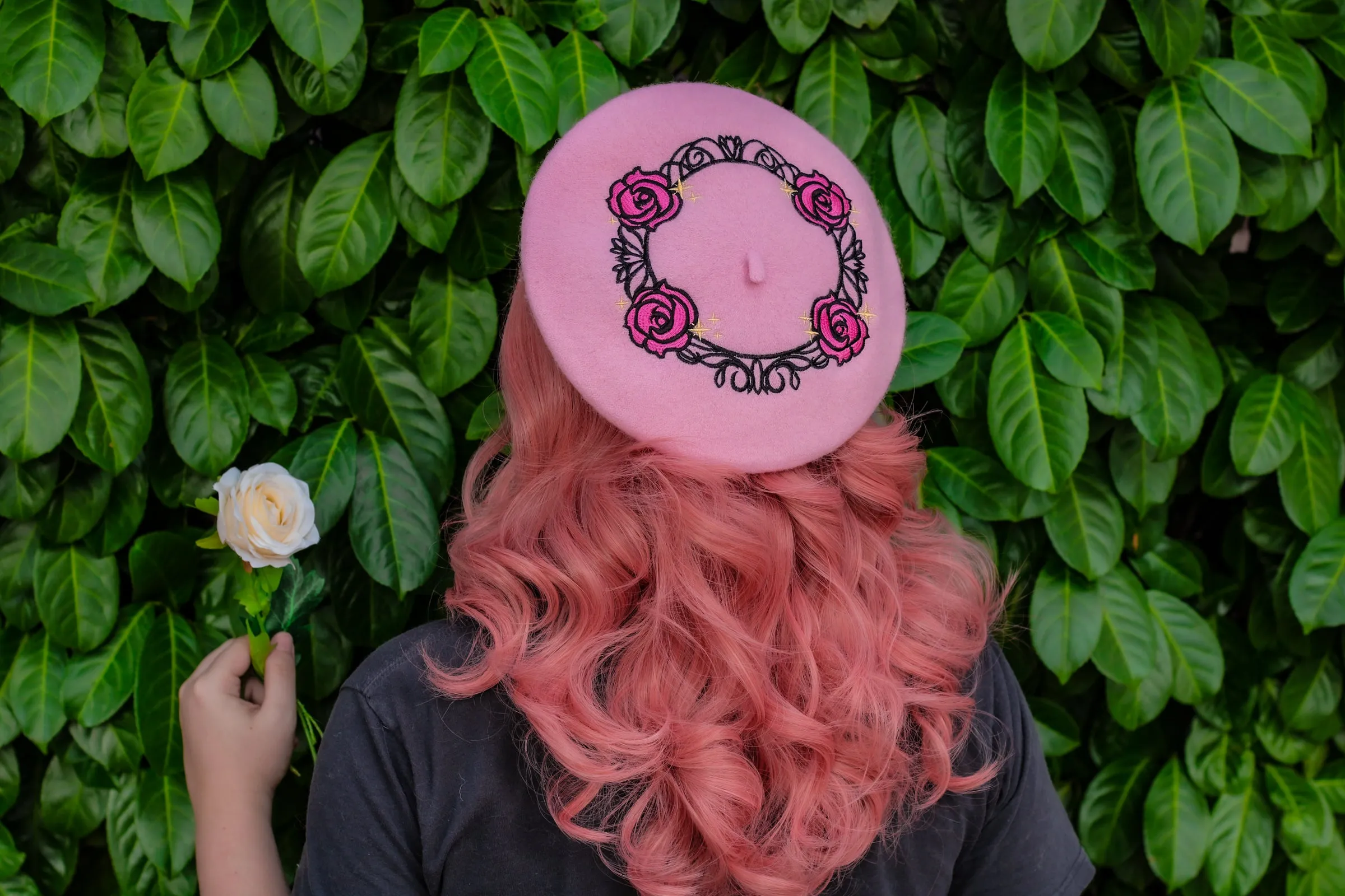Revolutionary Rose Garden Embroidered Beret!