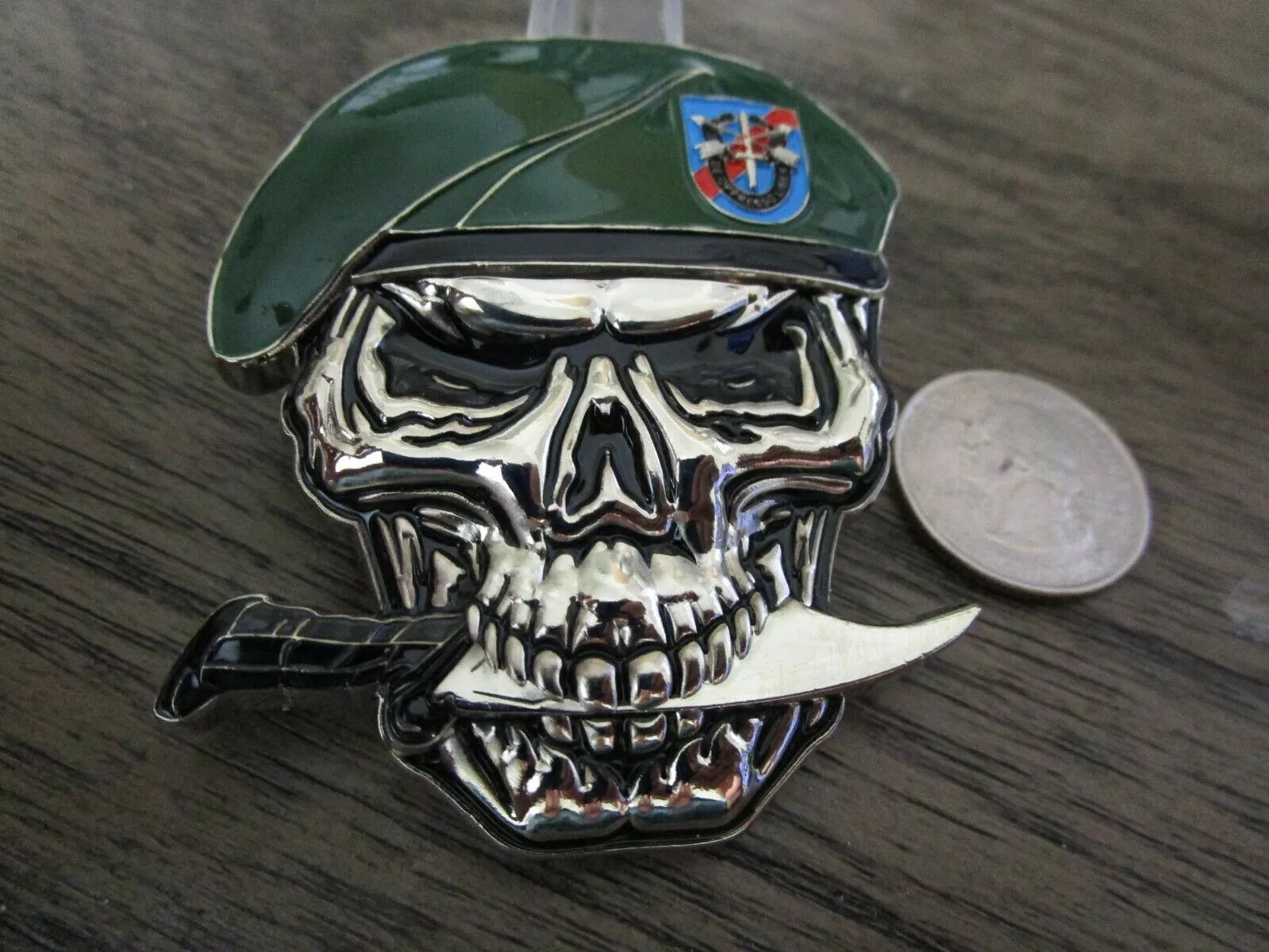US Army 20th SFG(A) Special Forces Group Green Berets Creed Reapers Skull Challenge Coin