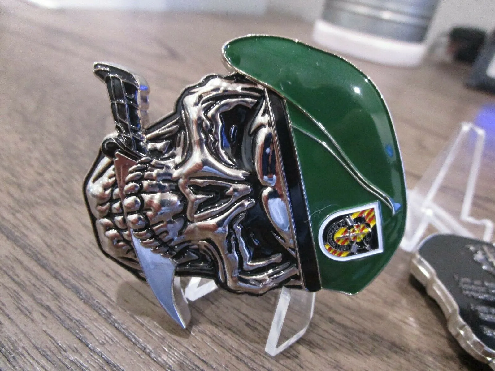 US Army 5th SFG(A) Special Forces Group Green Berets Creed Reapers Skull Challenge Coin