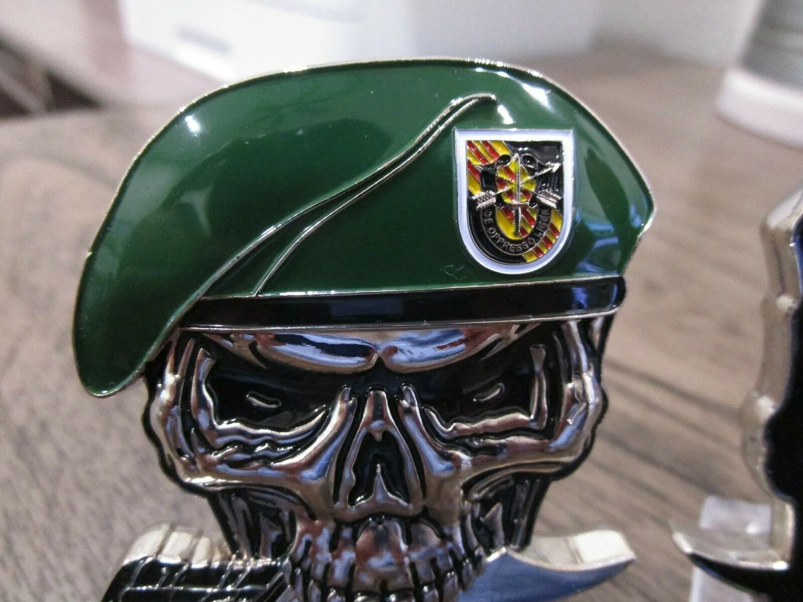 US Army 5th SFG(A) Special Forces Group Green Berets Creed Reapers Skull Challenge Coin