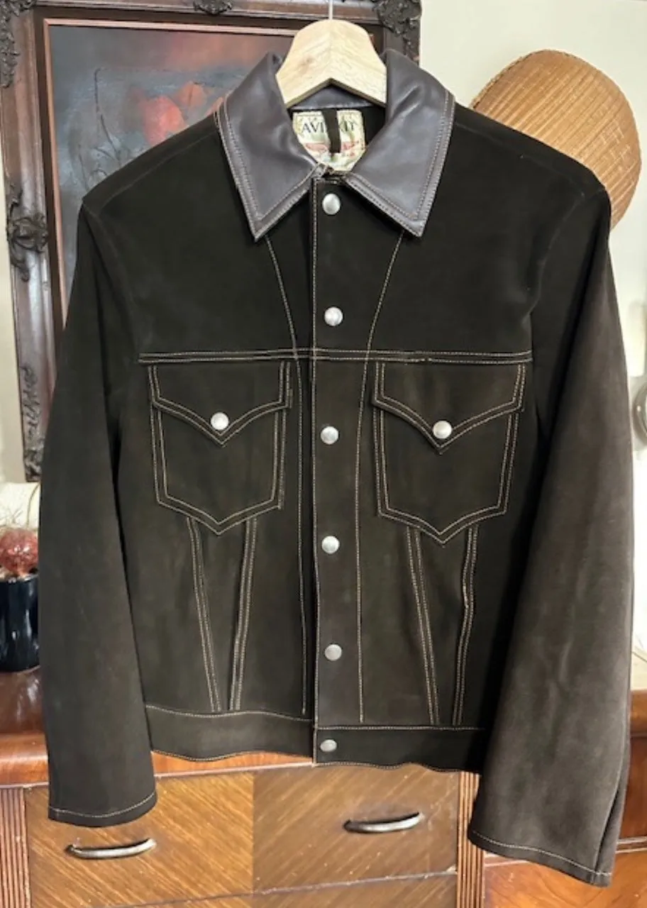 Vintage 1970s Lewis Leathers Sheepskin Suede Western Jacket
