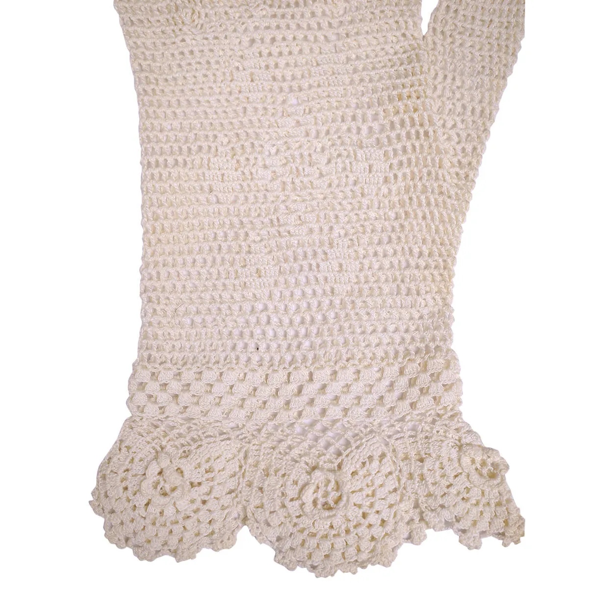 Vintage Crochet Gloves Off White Hand Made Ladies Size Small